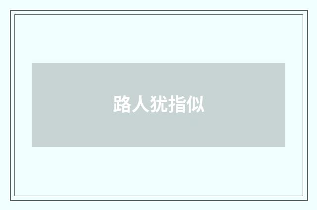 路人犹指似