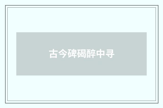 古今碑碣醉中寻