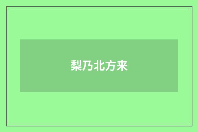 梨乃北方来