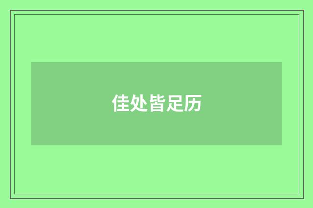 佳处皆足历