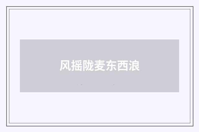 风摇陇麦东西浪