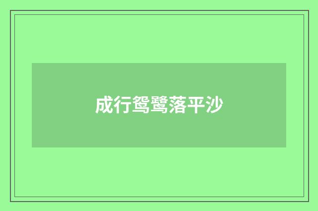 成行鸳鹭落平沙