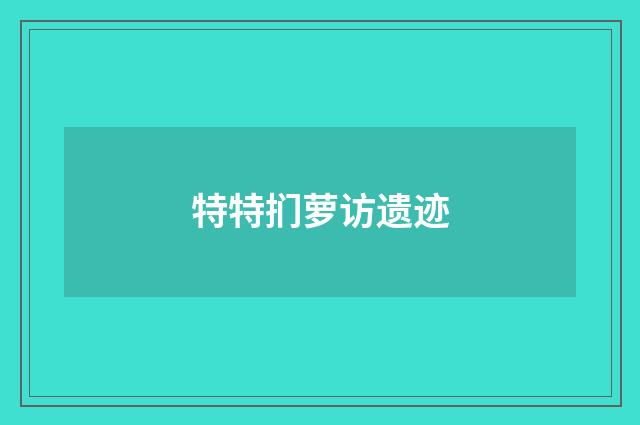 特特扪萝访遗迹