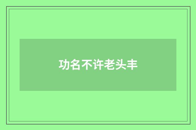 功名不许老头丰
