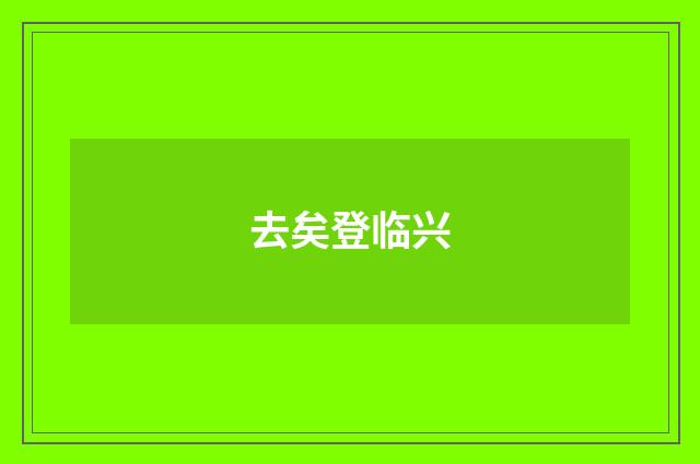 去矣登临兴