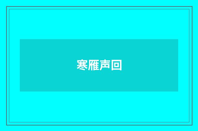寒雁声回
