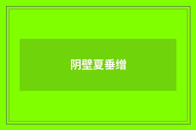 阴壁夏垂缯