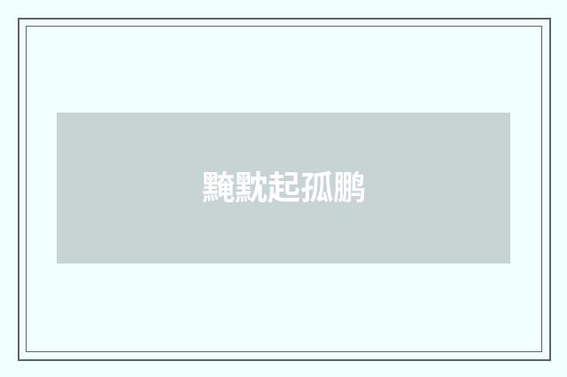 黤黕起孤鹏