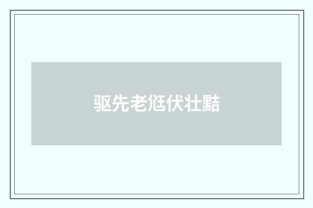 驱先老尩伏壮黠