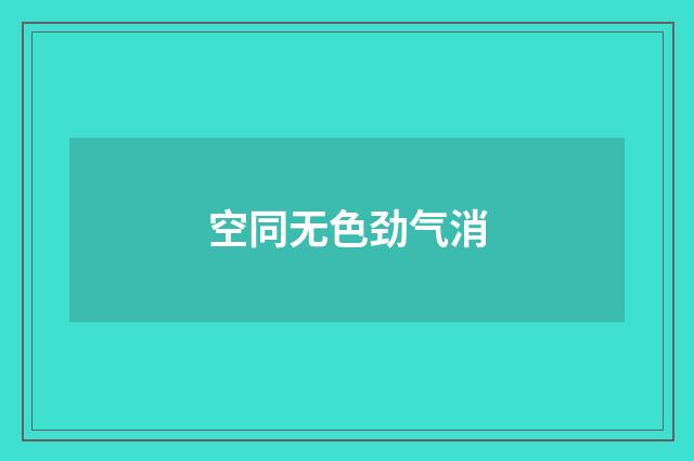 空同无色劲气消