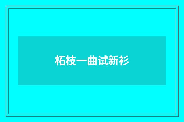 柘枝一曲试新衫