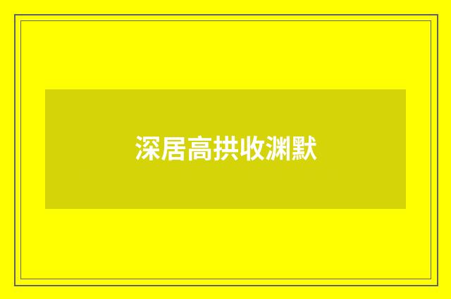 深居高拱收渊默