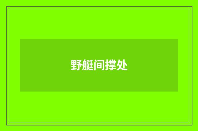 野艇间撑处