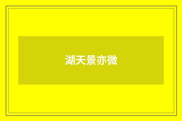 湖天景亦微