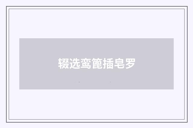 辍选鸾篦插皂罗