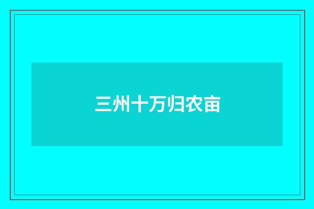 三州十万归农亩