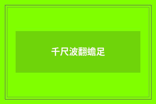 千尺波翻蟾足