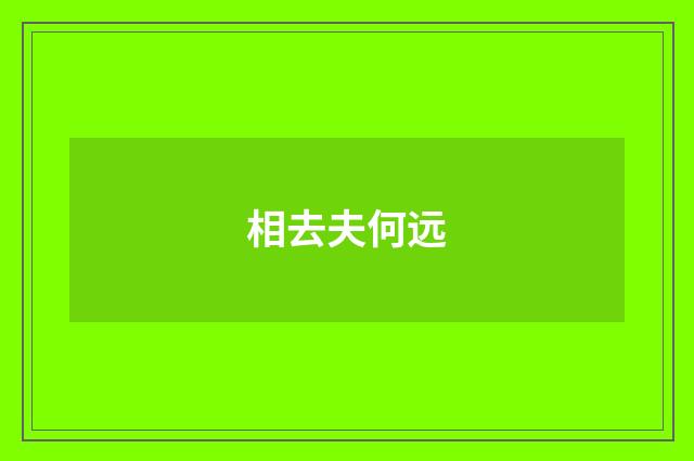 相去夫何远