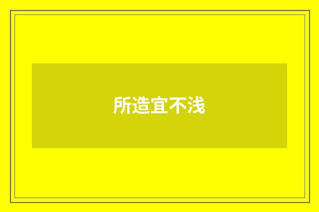 所造宜不浅