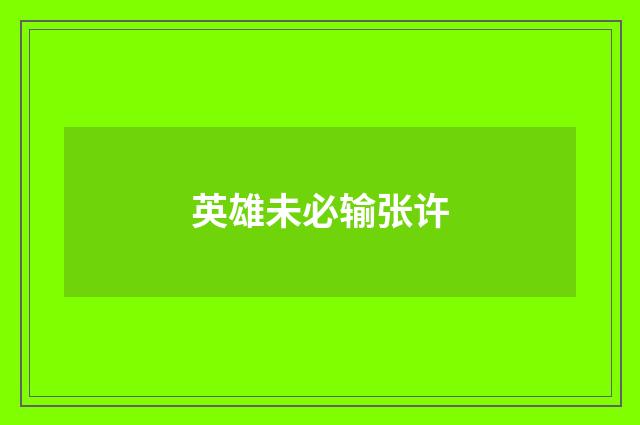 英雄未必输张许
