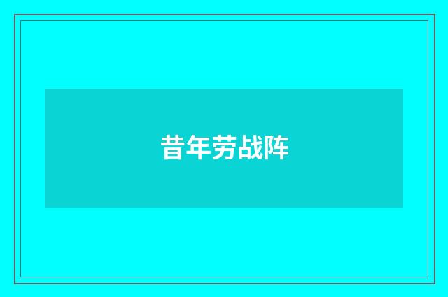 昔年劳战阵