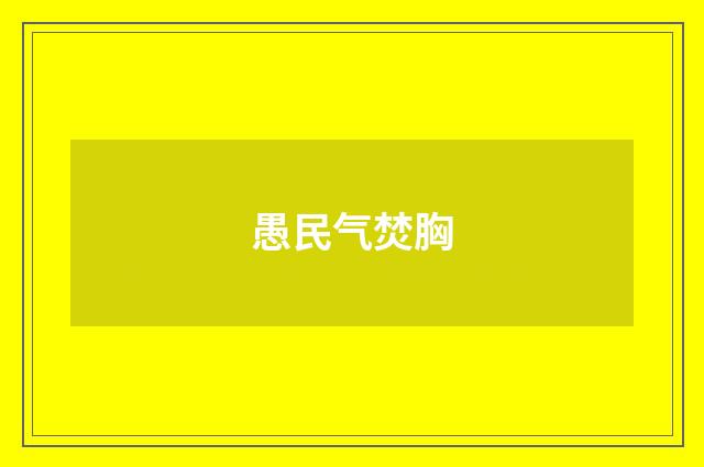 愚民气焚胸