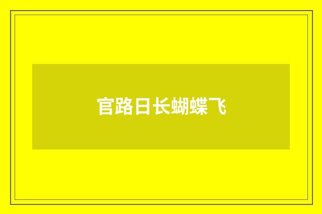 官路日长蝴蝶飞