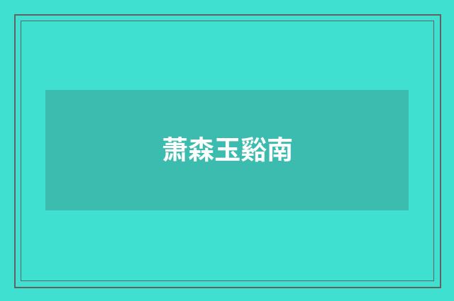 萧森玉谿南