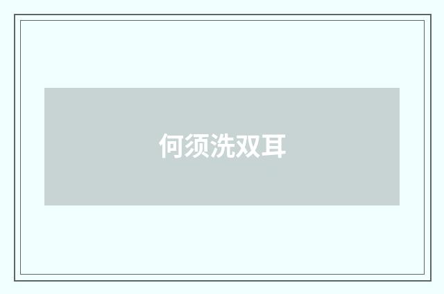 何须洗双耳