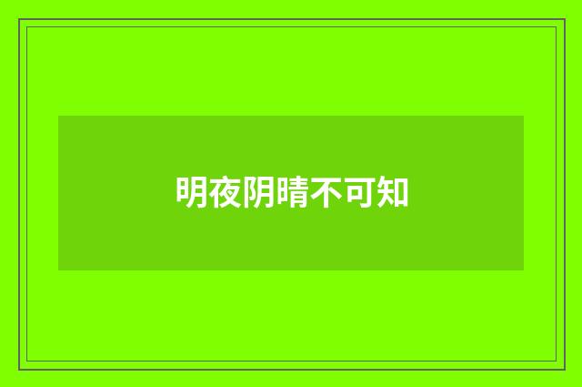 明夜阴晴不可知