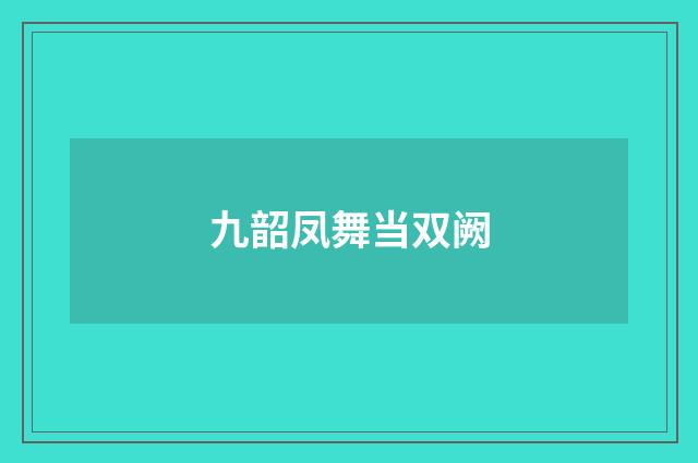 九韶凤舞当双阙