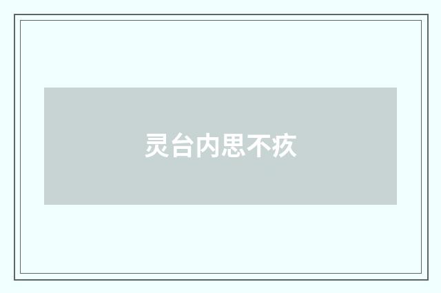 灵台内思不疚