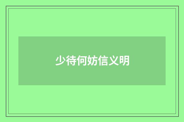 少待何妨信义明