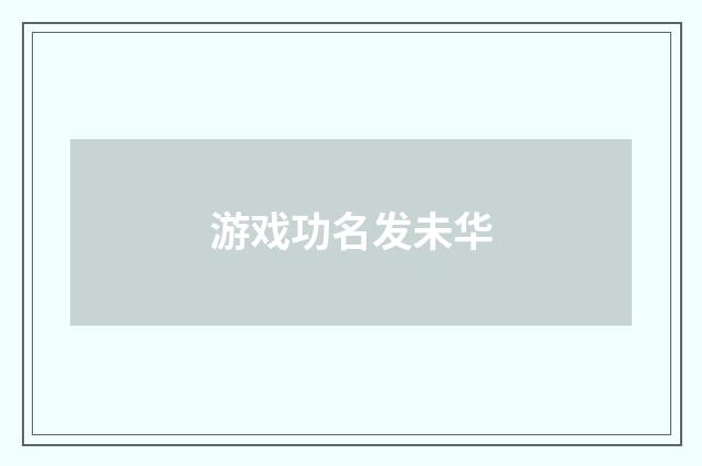 游戏功名发未华