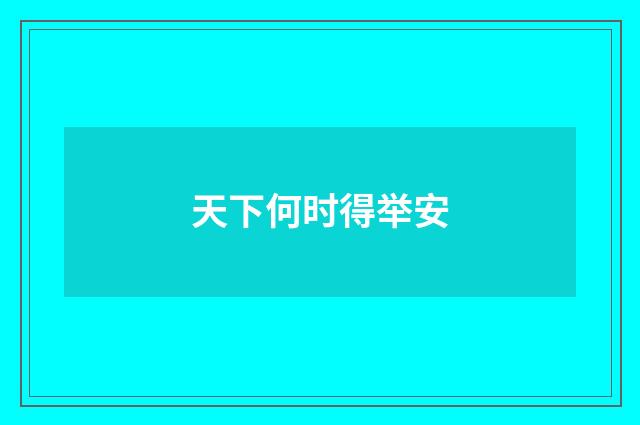 天下何时得举安