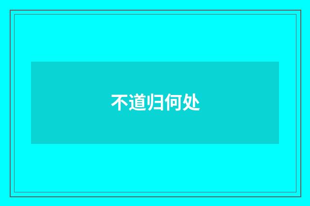 不道归何处