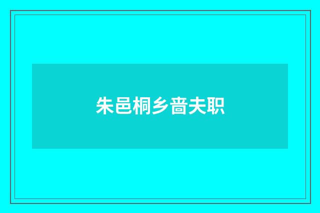 朱邑桐乡啬夫职