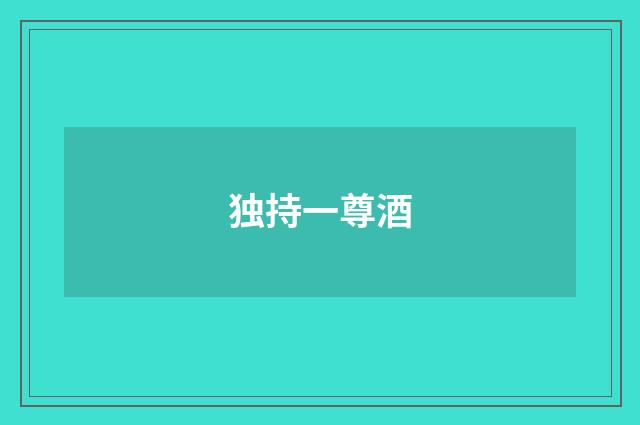 独持一尊酒