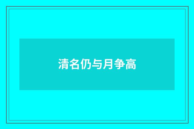 清名仍与月争高