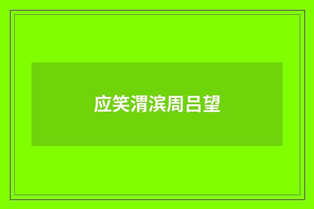 应笑渭滨周吕望