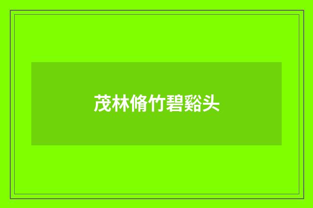 茂林脩竹碧谿头