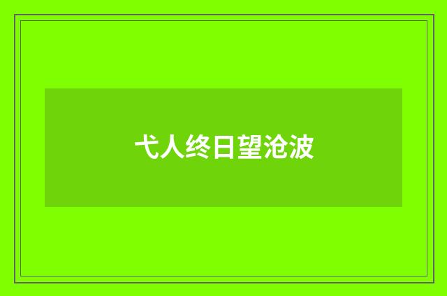 弋人终日望沧波