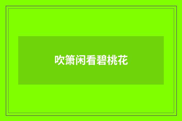 吹箫闲看碧桃花