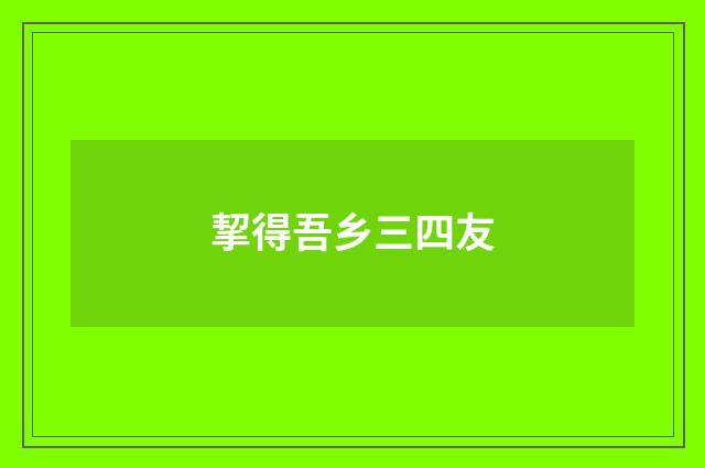 挈得吾乡三四友