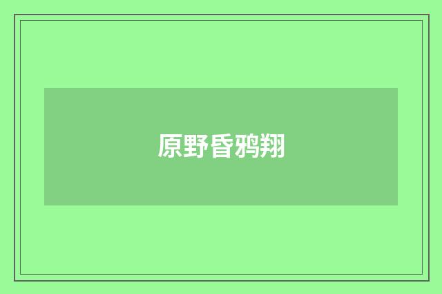原野昏鸦翔