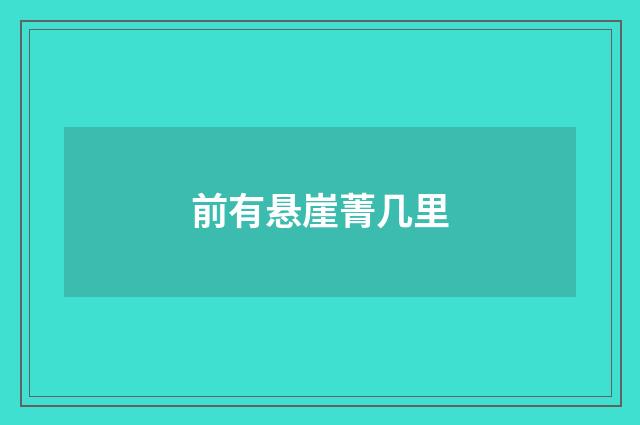 前有悬崖菁几里