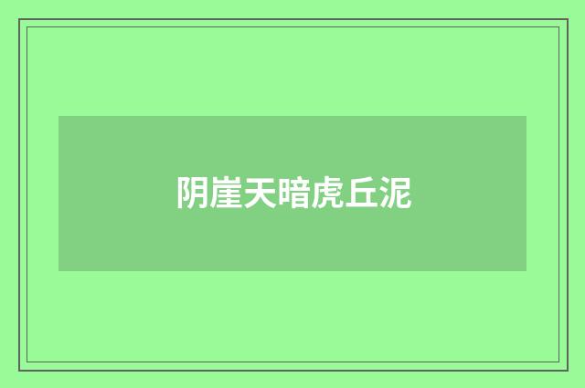 阴崖天暗虎丘泥