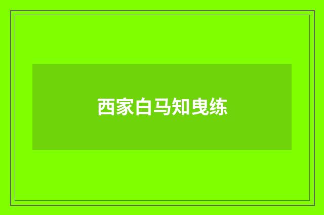 西家白马知曳练