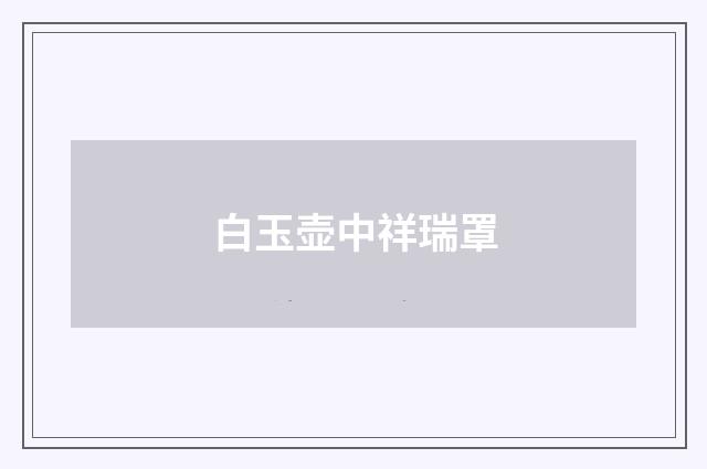 白玉壶中祥瑞罩