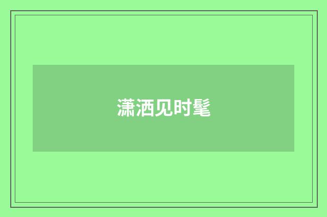 潇洒见时髦